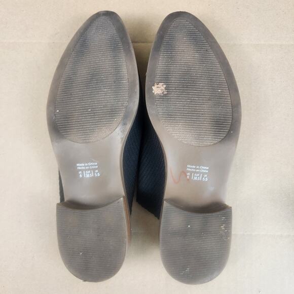 Market and Spruce Black Knit Block Heeled Slip-on Mules Women’s SZ 8  EUC - Picture 12 of 13